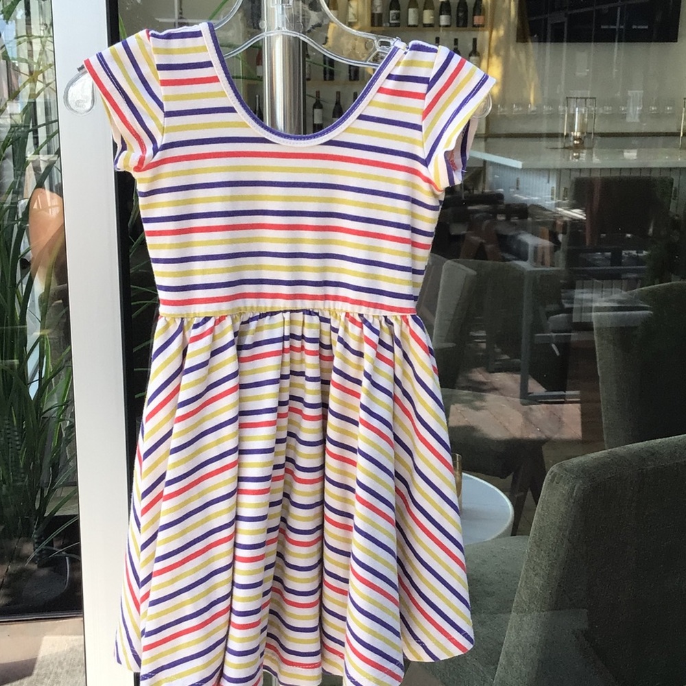 Alice + Ames Girls' Striped Casual cotton Dress